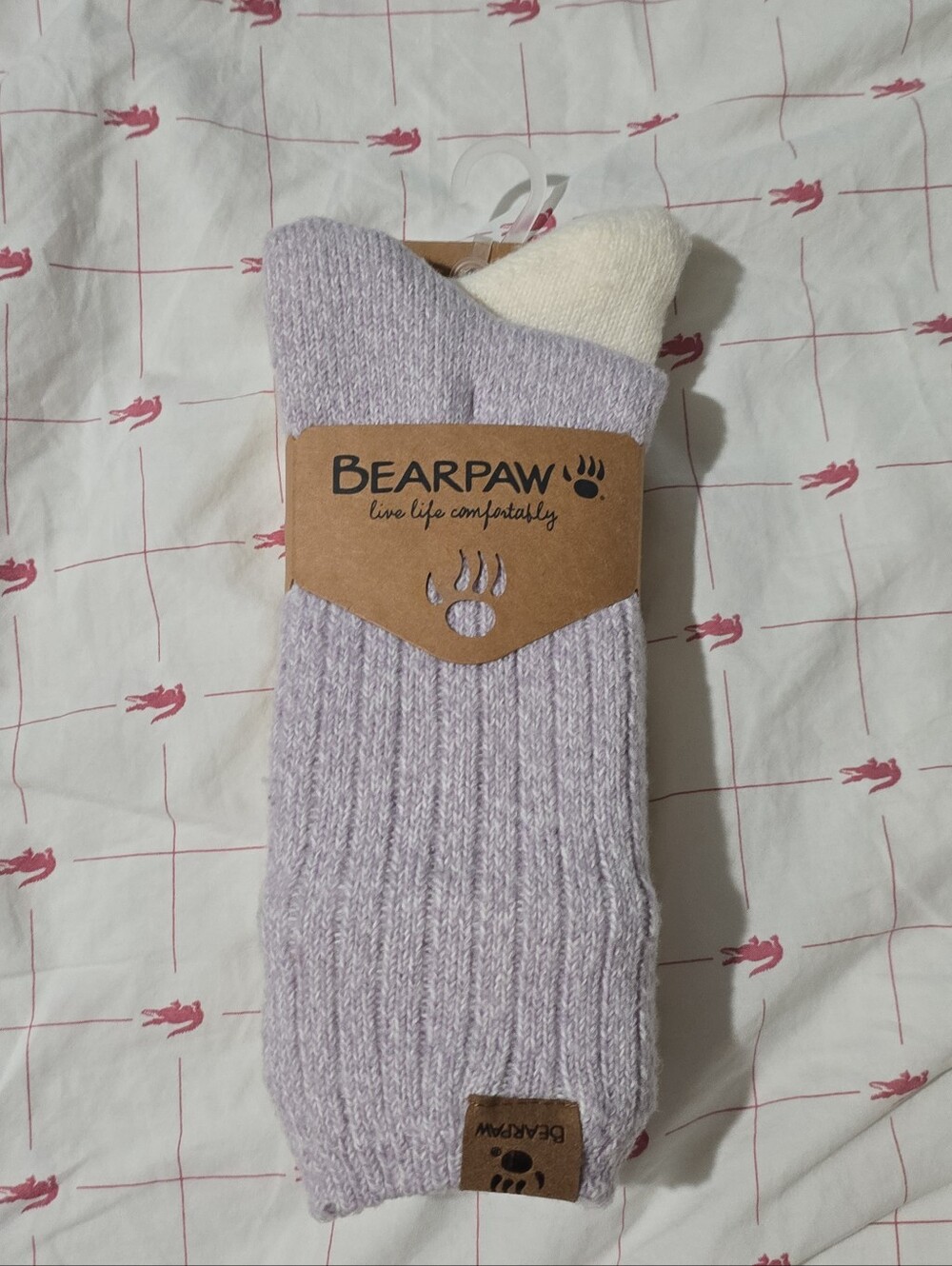 NWT Bearpaw 2 Pair Super Soft Slouch Crew Socks Girl's Shoe Size 9 - 4